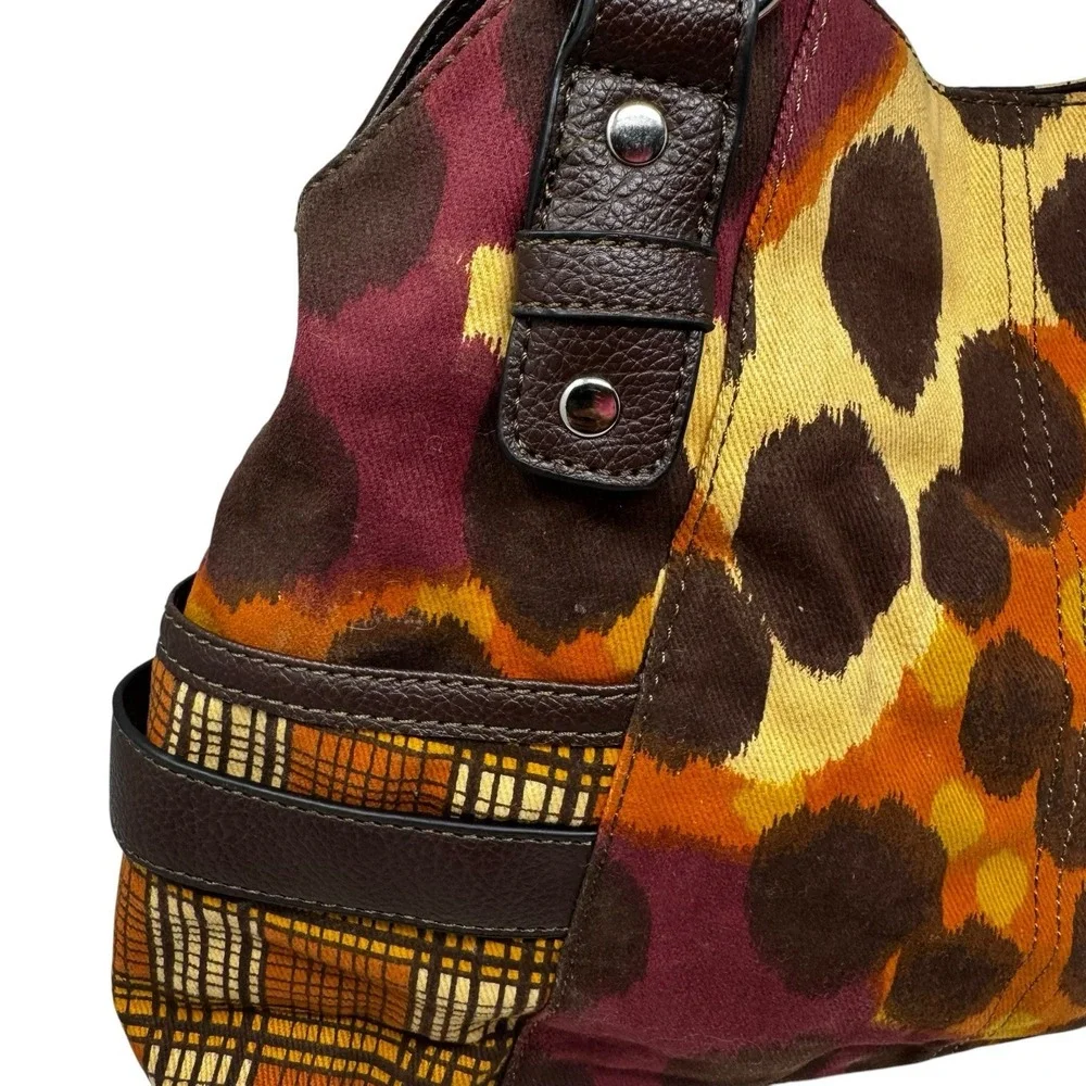Relic Handbag Mixed Animal Print Plaid Faux Leather Handles Retro 90's Y2K Boho